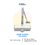 Nuk3y 3003 Series Grade 3 Door Closer, Size 3, UL Listed
