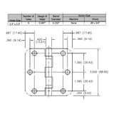 Nuk3y Residential 3 1/2" x 3 1/2" Ball Bearing Door Hinge 5/8 Radius