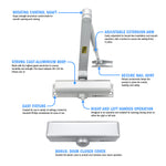 Nuk3y 3003 Series Grade 3 Door Closer, Size 3, UL Listed