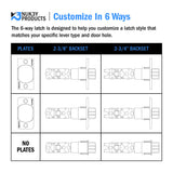 Nuk3y 6 Way Adjustable Door Latch Bolt